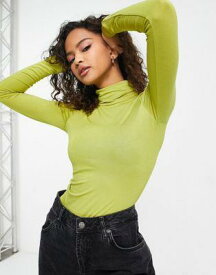 ルック New Look roll neck long sleeved body in light green レディース