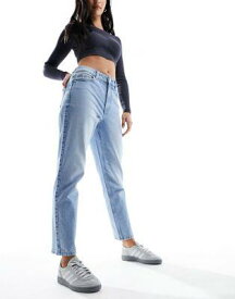 ルック New Look waist enhance mom jeans in medium wash blue レディース