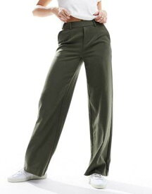 Object wide leg trousers in green レディース