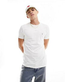 オールセインツ AllSaints Tonic ramskull logo t-shirt in white メンズ