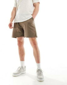 エイソス ASOS DESIGN loopback shorts in brown メンズ