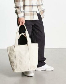 エイソス ASOS DESIGN oversized heavyweight cotton tote bag with grab and shoulder handle in ecru メンズ