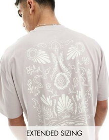 エイソス ASOS DESIGN oversized t-shirt in dusty pink with celestial back print メンズ