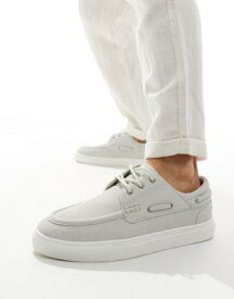 エイソス ASOS DESIGN boat shoes in grey faux suede メンズ