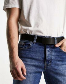 エイソス ASOS DESIGN webbing belt with matte black buckle in black メンズ