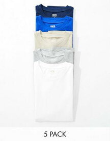 エイソス ASOS DESIGN 5 pack relaxed fit t-shirt in multiple colours メンズ