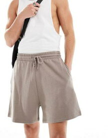 エイソス ASOS DESIGN oversized shorts in brown メンズ
