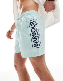 バブアー Barbour International logo swim shorts in light green メンズ