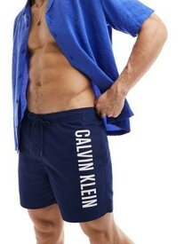カルバンクライン Calvin Klein intense power medium drawstring swim short in navy メンズ
