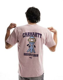 カーハート Carhartt WIP duckin backprint t-shirt in pink メンズ