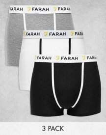 ファーラー Farah elmer 3 pack boxers in black grey marl white メンズ