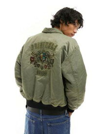 ゲス Guess Originals crest nylon jacket in khaki メンズ