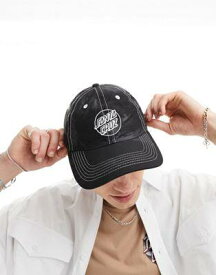 サンタ クルーズ Santa Cruz print cap with contrast stitch and logo in black メンズ