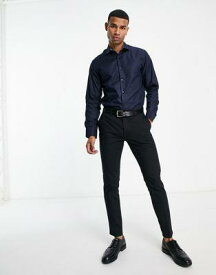 Selected Homme slim fit easy iron smart shirt in navy メンズ