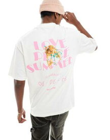 Sixth June love summer loose fit t-shirt in white メンズ