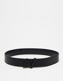 Valentino Bags ヴァレンティーノ Valentino Amaretto belt in black with tonal V logo メンズ