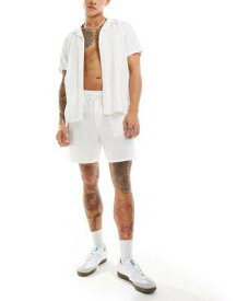 ウイークデイ Weekday Olsen regular fit linen blend shorts in off-white メンズ