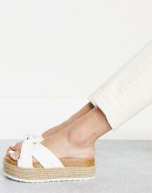 エイソス ASOS DESIGN Teegan knotted flatform sandals in white レディース