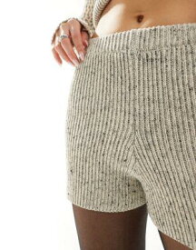 エイソス ASOS DESIGN rib knitted shorts co ord in grey レディース