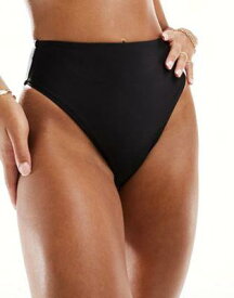 エイソス ASOS DESIGN mix and match ultra smoothing high leg high waist bikini bottom in black レディース