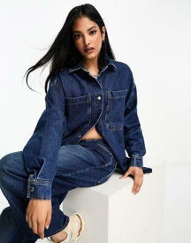 エイソス ASOS DESIGN denim oversized shirt in blue レディース