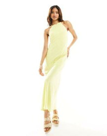 エイソス ASOS DESIGN linen racer maxi sundress in honey dew レディース