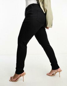 ASOS Curve エイソス ASOS DESIGN Curve push up skinny jeans in black - BLACK レディース