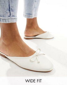 エイソス ASOS DESIGN Wide Fit Lucia mule in ivory レディース