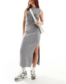 エイソス ASOS DESIGN knitted midi skirt in grey レディース
