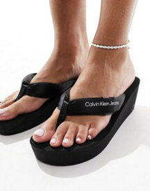 カルバンクライン Calvin Klein Jeans padded wedge sandals in multi レディース