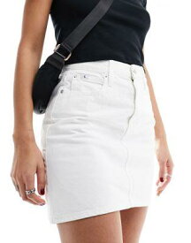 カルバンクライン Calvin Klein Jeans high rise denim mini skirt in white wash レディース