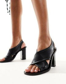 カルバンクライン Calvin Klein Jeans heeled sling back sandals in black レディース