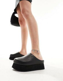 カルバンクライン Calvin Klein Jeans closed toe flatform mules in black レディース