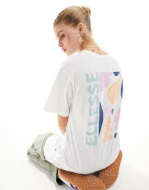 エレッセ ellesse Fortunata back print t-shirt in white レディース