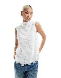Ghospell woven layered top In white レディース