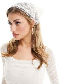 グラマラス Glamorous lace head scarf in white レディース