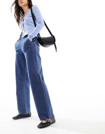 ジェイディーワイ JDY high waisted wide leg jean in mid wash blue レディース