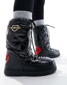 ラブモスキーノ Love Moschino tall padded boots in black レディース