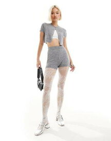 Motel knitted shorts co-ord in grey レディース