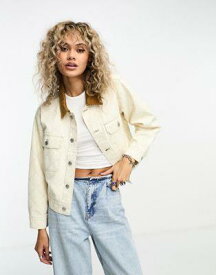 オベイ Obey ariana cropped denim jacket in white レディース