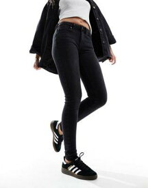 オンリー ONLY Blush mid waist skinny jeans in black レディース