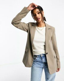 Pull&Bear oversized blazer in taupe brown レディース