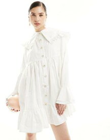 sister jane Sister Jane Curious collared shirt mini dress in ivory レディース