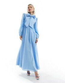 sister jane Sister Jane long sleeve bow midaxi dress in baby blue レディース