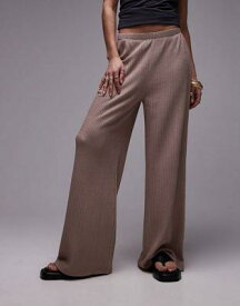 トップショップ Topshop casual plisse trouser in washed rose レディース