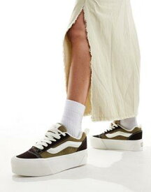 バンズ Vans Knu Stack trainers in green and black レディース