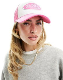 Von Dutch boston trucker cap in white and pink レディース