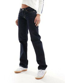 ウイークデイ Weekday Arrow low waist regular fit straight leg jeans in blue rinse wash レディース
