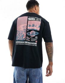 エイソス ASOS DESIGN oversized t-shirt in black with back celestial print メンズ