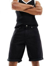 カルバンクライン Calvin Klein Jeans slim denim shorts in black wash メンズ